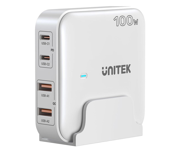 UNITEK Ładowarka biurkowa GaN 100W 2x USB-A 2x USB-C P1229AWH01-EU - 1221799 - zdjęcie